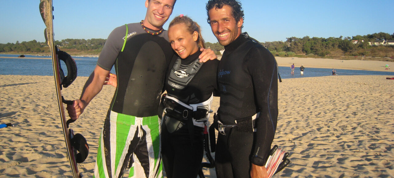 friends after kitesurf session in lisbon