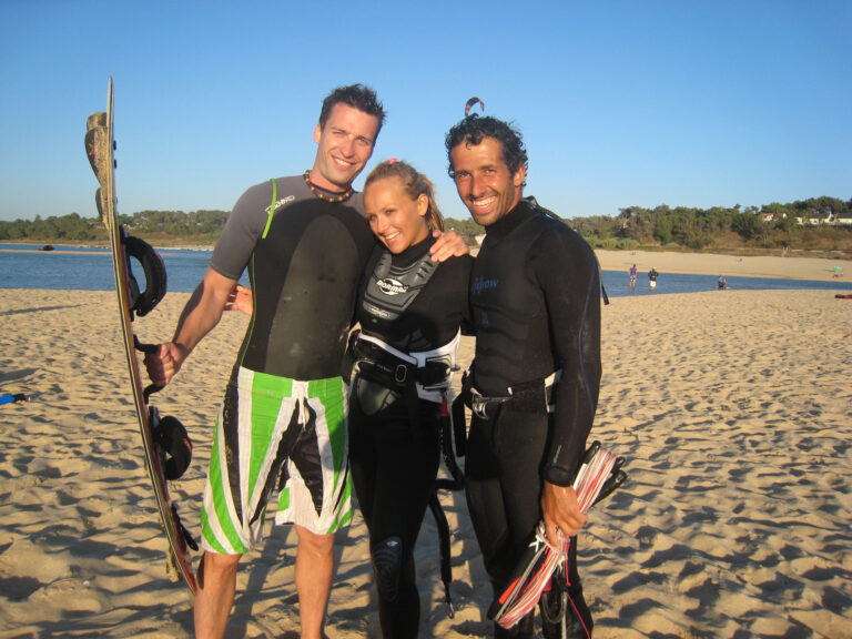 friends after kitesurf session in lisbon